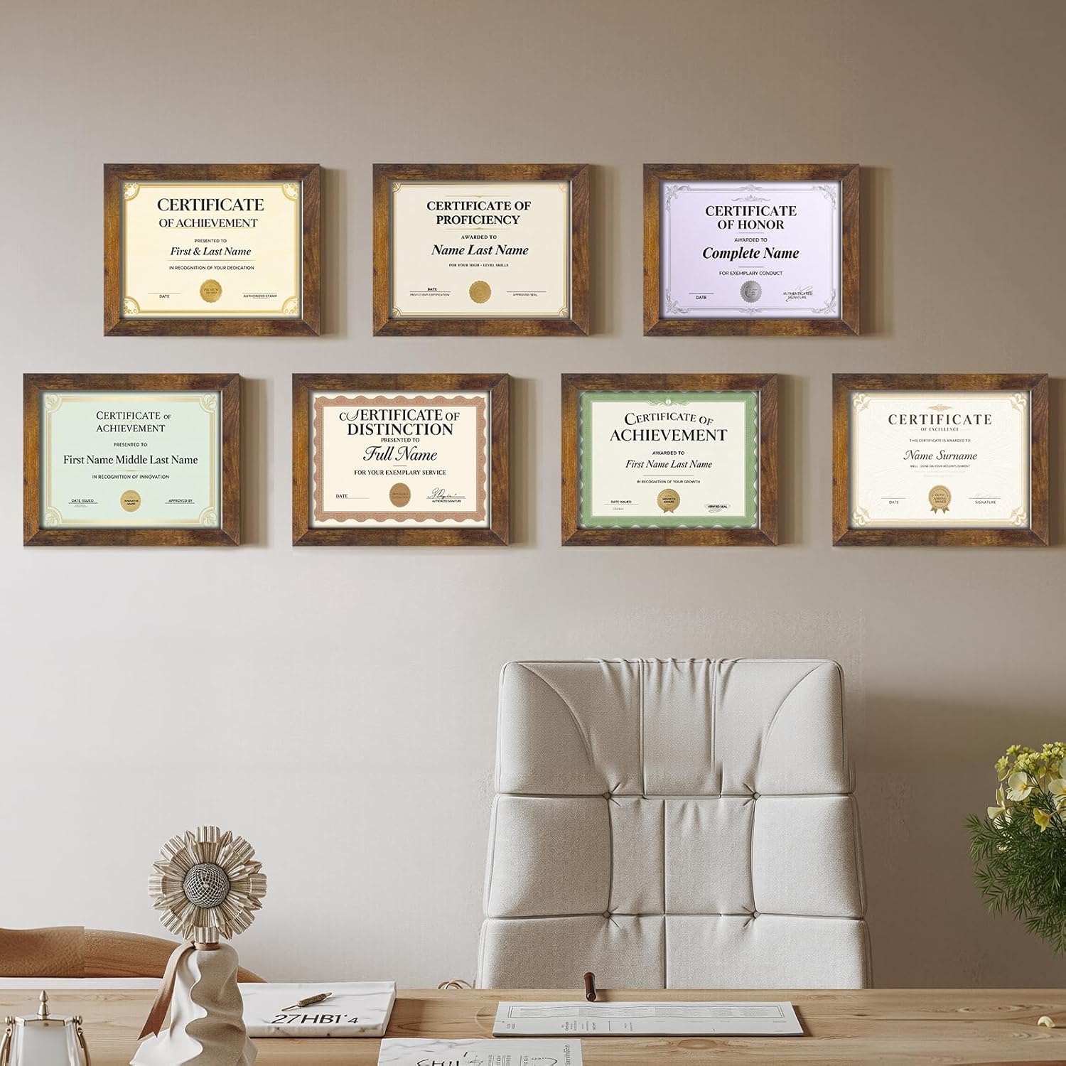 Certifications wall at Dr. Teeth Dental Care Center